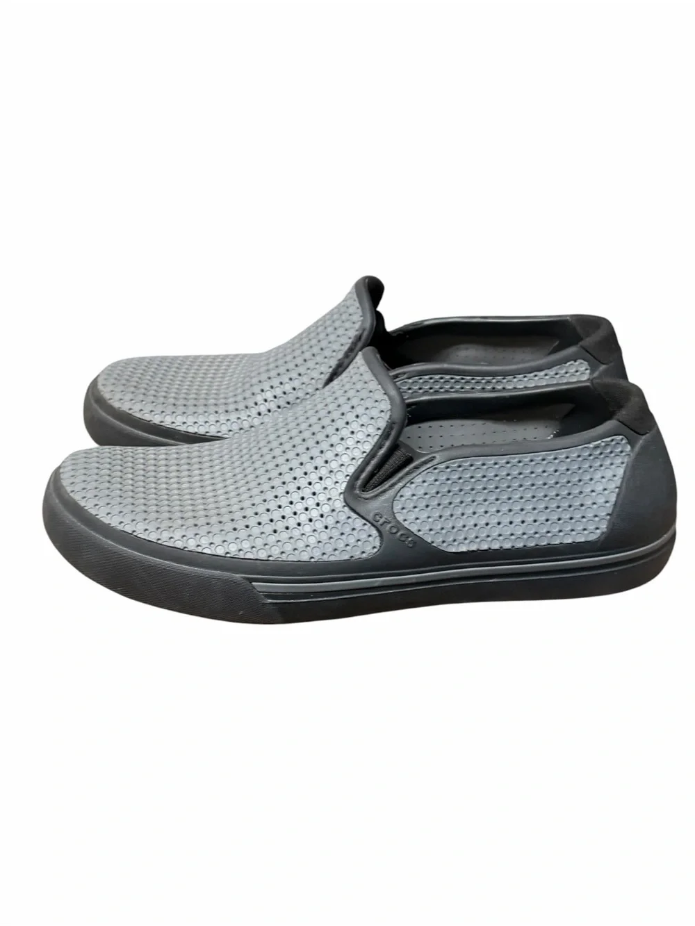 Crocs Shoes Men’s 8 Citilane Roka Slip on Lightweight Gray Black